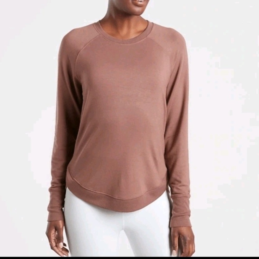 Athleta Sweatshirt XL Clay Modal French Terry Pullover SUPER SOFT